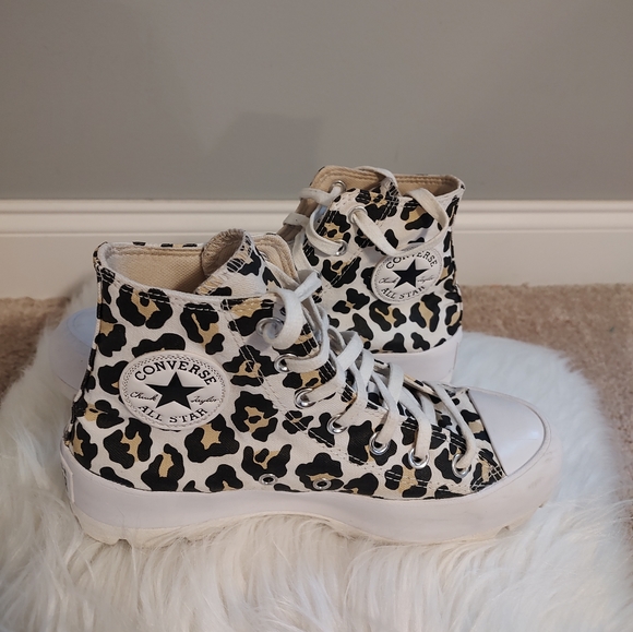 Converse CTAS Lugged Hi Top Platform Sneaker Leopard Various Sizes - Picture 11 of 13
